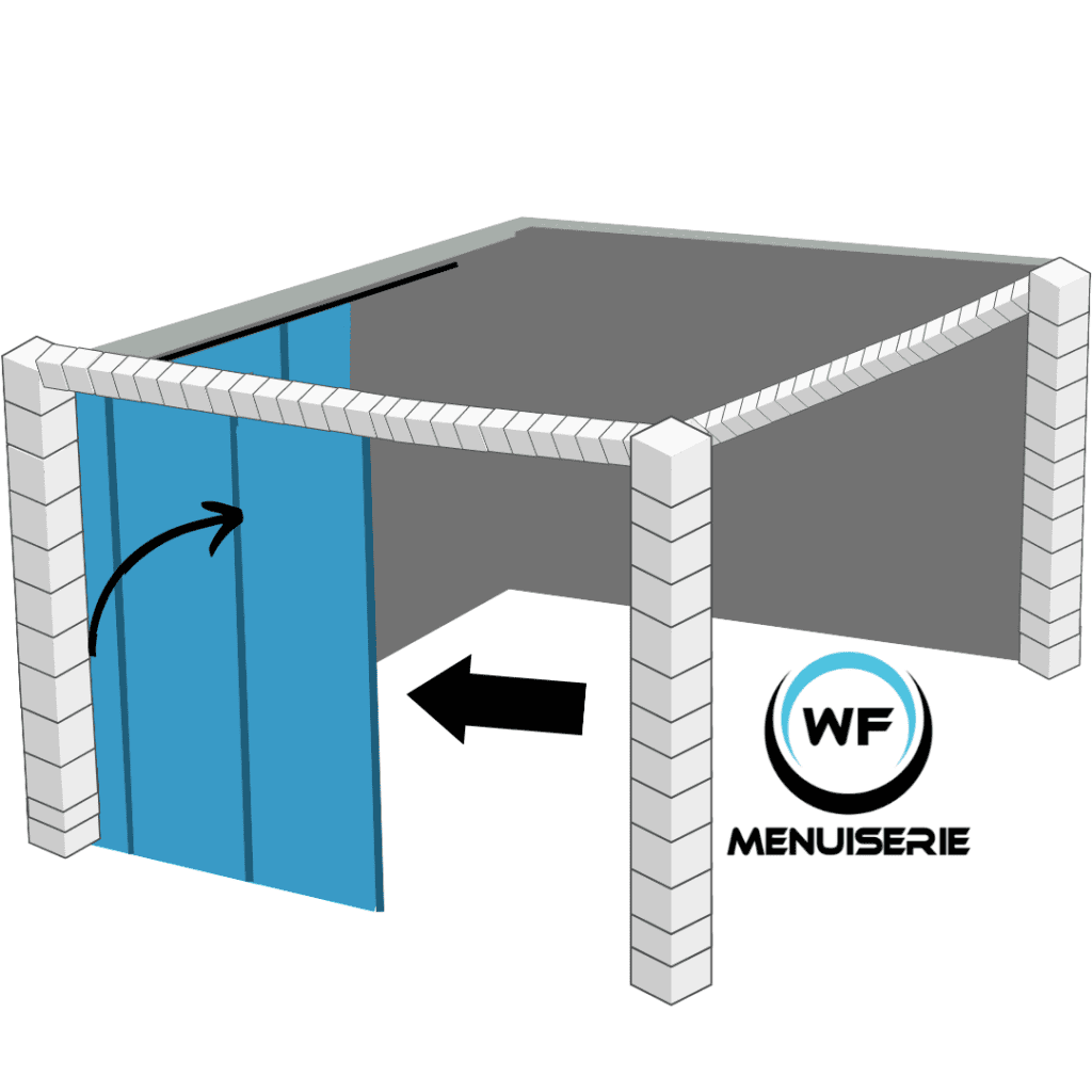 Schéma porte de garage sectionnelle latérale